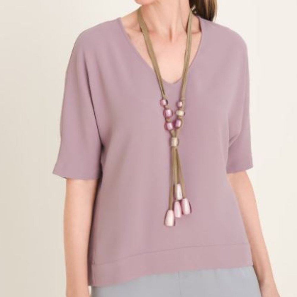 Chico's Size 3 Violet V Neck Kimono Top ( XL/ 16 )